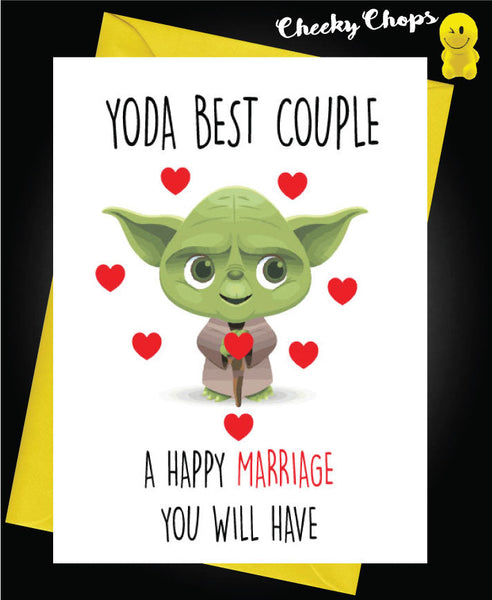 Funny Wedding Greeting Card Marriage - YODA STAR WARS BEST COUPLE WED08