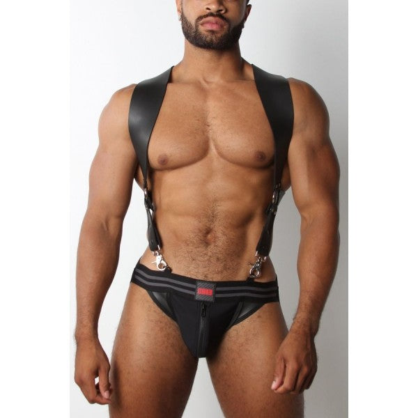 CellBlock13 Axiom Mens Neoprene Rubber Sexy Fetish Chest Harness, Gay Interest