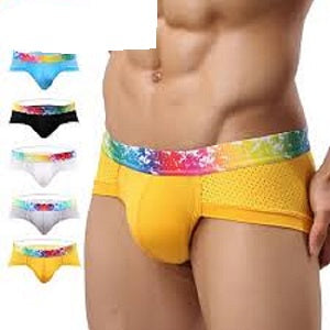 Hot Underwears Men's Shorts Briefs Sexy Mesh breathable Male rainbow colours
