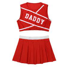 Adult sissy man Schoolgirl Charming Cheerleader DADDY Lover for Cosplay Crop Top with Mini Pleated Skirt