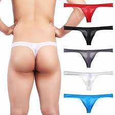 Mens Lingerie Stretch Bikini G-string Thong Underwear Comfortable Sweat-absorbent Bikini Ice-silk Cool Thong