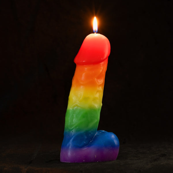 Pecker Party Candle Rainbow - Fun Penis Candle Willy Willie Adult