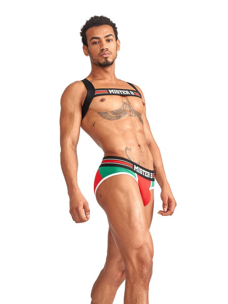 Mister B Urban Club harness X-back Striped Red