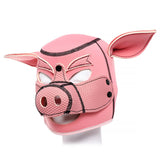 Pig Hood Gimp Mask Bondage BDSM Neoprene Dirty Animal Play Cosplay Pink UK