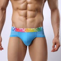 Hot Underwears Men's Shorts Briefs Sexy Mesh breathable Male rainbow colours