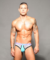 Andrew Christian Almost Naked Retro Net Brief Jock Aqua/White