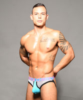 Andrew Christian Almost Naked Retro Net Brief Jock Aqua/White