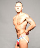 Andrew Christian Almost Naked Retro Net Brief Jock Red/Electric Blue