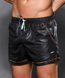 Pride Active Swim Shorts w/ Rainbow Charm Black.