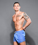 Pride Active Swim Shorts w/ Rainbow Charm Electric Blue.
