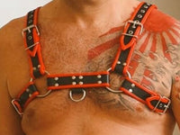 DELUXE MENS RUBBER BULLDOG 'H' HARNESS